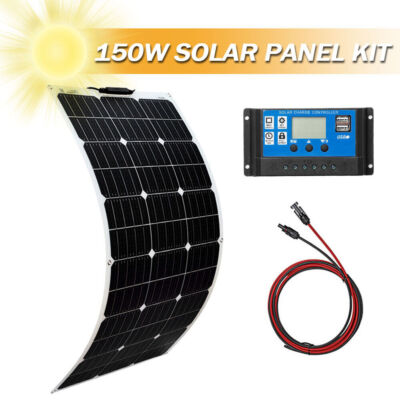 300W Flexible Solar Panel Battery Charger Kit 12V For Car Camping Boat RV Marine