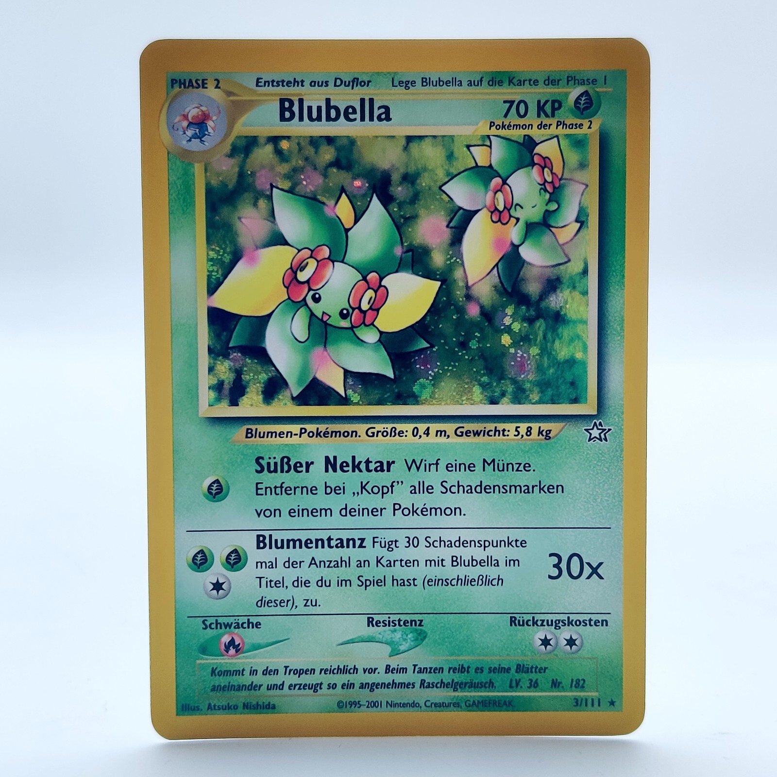 Pokemon TCG Card - Blubella 3/111 Holo - Neo Genesis - German Near Mint NM