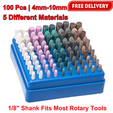 100Pcs Rotary Polishing Bits Set, 1/8" Shank for Dremel, Metal  Jewelry Buffing