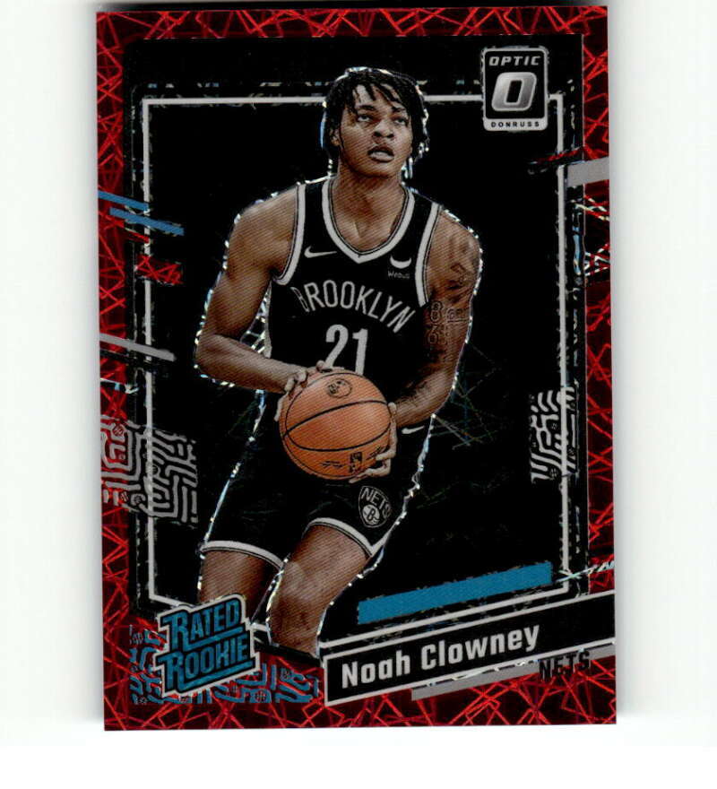 2023-24 Donruss Optic Red Velocity Prizm #205 Noah Clowney RC Rookie /299 Nets