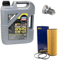 MotoröL Set 5W-40 5 Liter + ÖLfilter SH 4036 P + Schraube FüR Audi Q7 6.0 500 PS