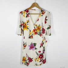 Old Navy Womens Floral Wrap Dress Lillies M Medium O28