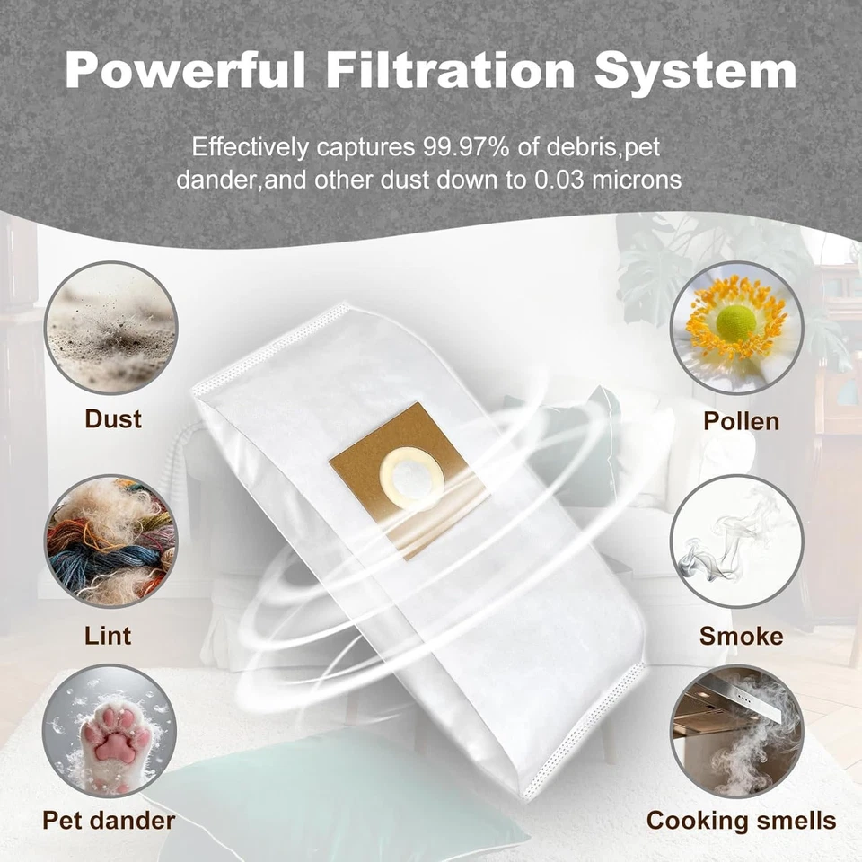 10 Pack HEPA Vacuum Bags for Hoover WindTunnel Upright Style Y, Z - Image 3 of 4