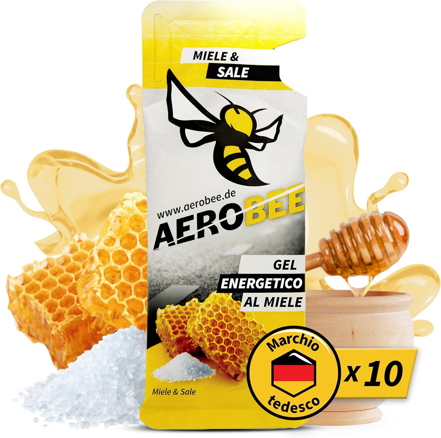 Gel Energetico Classico - Miele & Sale 10X26G [100% Energetico Naturale Al Miele