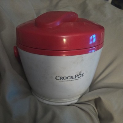 Crock-Pot Lunch Crock Mini Warmer White & Red Pre-Owned 5.5  Model SCCPLC200-BL