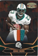 2008 GRIDIRON GEAR PRIME JSY PATCH #53 RONNIE BROWN DOLPHINS /50 MINT L@@K
