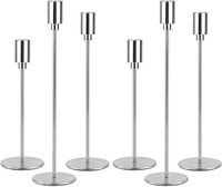 Kerzenhalter Set 6 Silber Metall Vintage Kandelaber 22-32Cm FüR 6 StüCk