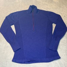 Eddie Bauer Women's Purple Quarter Zip Textured Knit Sweater Mock Neck Size Med