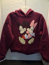 Disney Mickey and Minnie Mouse Pullover Hoodie Sweatshirt Youth Size M Casual