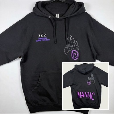 Stray Kids Maniac Tour 2022 K-Pop Concert Merch JYP SKZ Black Hoodie M