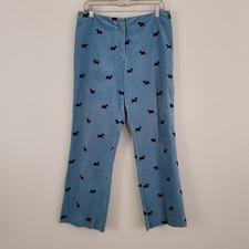 Vintage LILLY PULITZER Size 10 Embroidered Scottie Dog Blue Velveteen Pants
