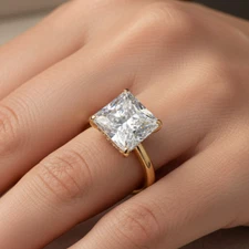 14K Gold Hidden Halo Engagement Ring Center Lab Grown Diamond=3/4 Carat DEF-VS