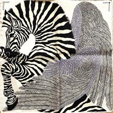 Extremely Rare Hermes Silk Scarf Nano Carre Zebra Pegasus 20