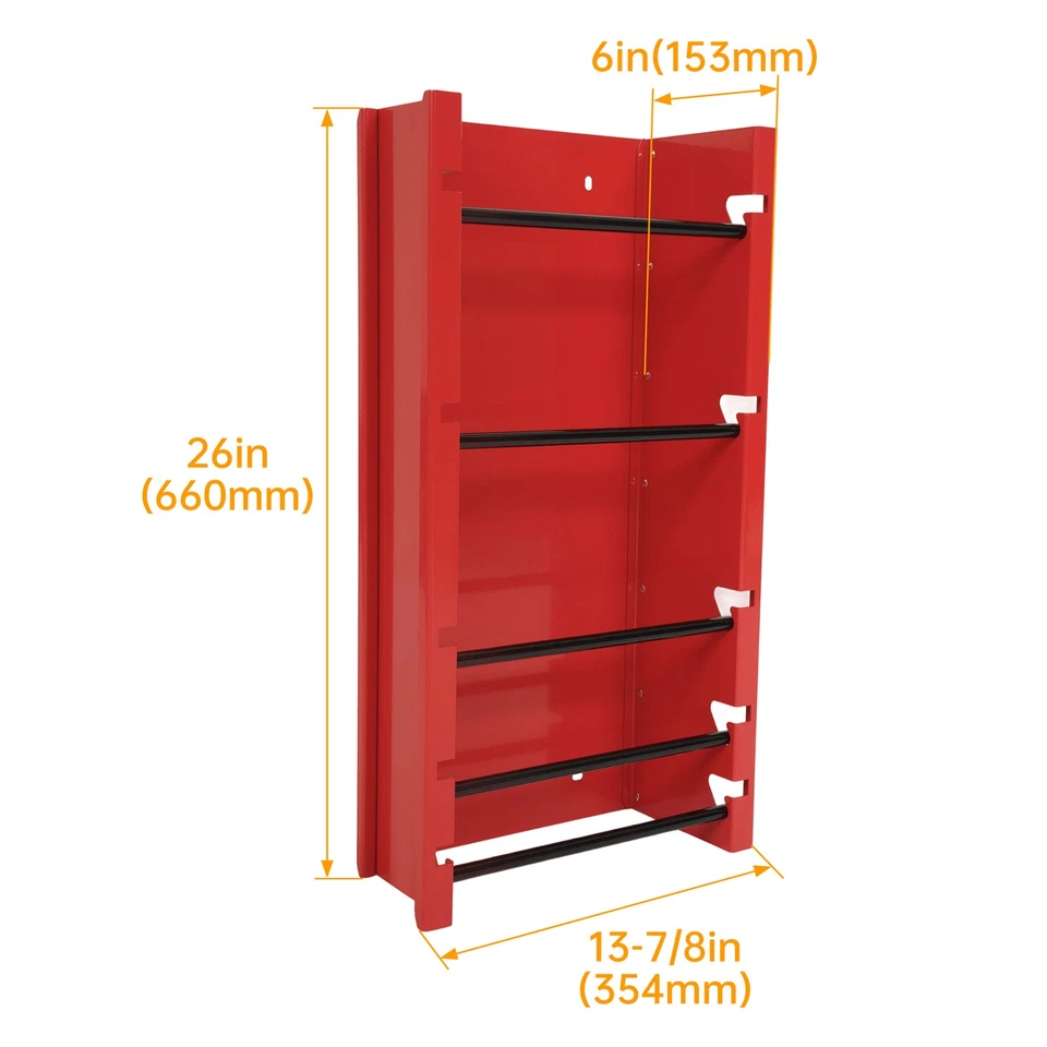 Soporte de carrete de alambre rojo 5 varillas carrete de alambre dispensador estante para electricidad industrial Foto 2 de 4