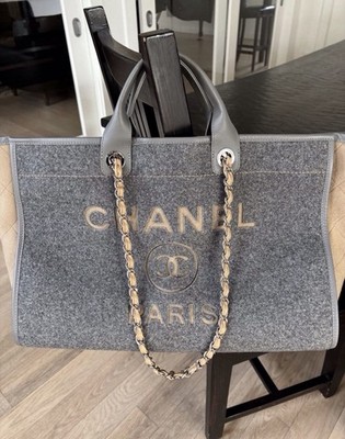 Chanel Deauville Tote Wool Felt Large