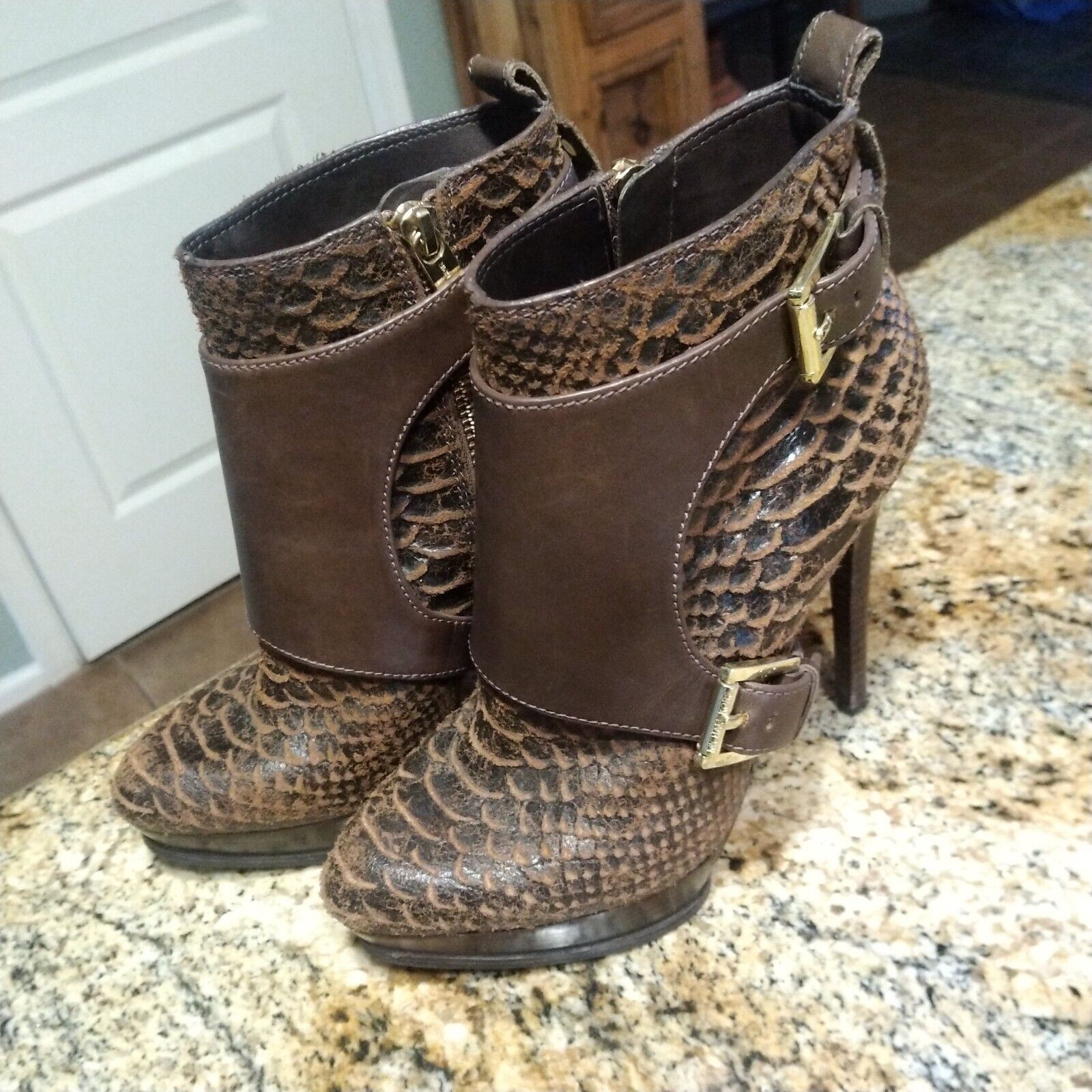Michael Kors | Embossed Python Ankle Boot Size 7 M - image 4