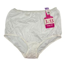 Vanity Fair Lace Brief Panties Nylon Vintage USA 13001 Panty NWT 8 White