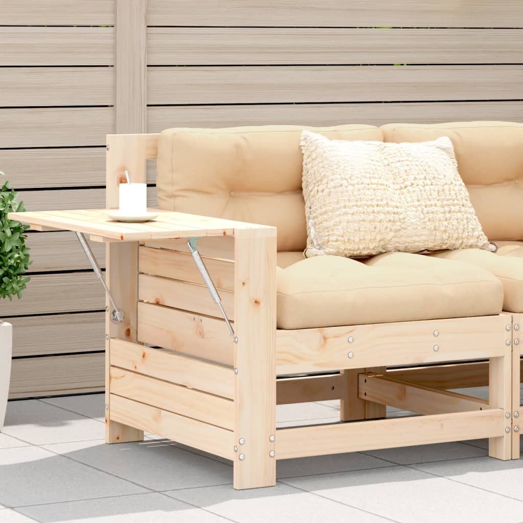 Set Relax Giardino vidaXL Divano Senza Braccioli e Tavolo Pino Massello