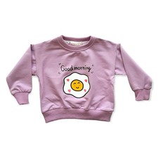 Girls 4 Pack Lots Sweatshirt (2y-5y) Good Morning Egg Printed Purple Bulk Jumper