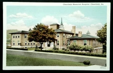 Clearfield Memorial Hospital, Clearfield PA Linen Era Vintage Postcard