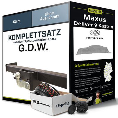 Anhängerkupplung starr für MAXUS Deliver 9 Kasten +E-Satz AHK
