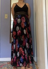 XSCAPE Maxi Floral Dress With waist lace princess preppy wedding guest 8P