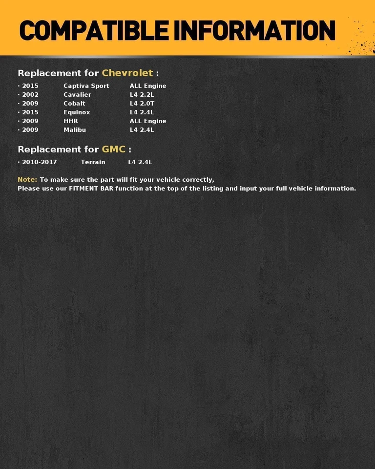 Water Pump Fits 2015 Chevrolet Equinox 2.4L 2009 Chevrolet Malibu 2.4L 12624936 Foto 2 de 4