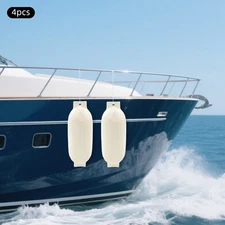 Boat Fenders Inflatable Ribbed Boat Bumpers for Docking White 68*21cm