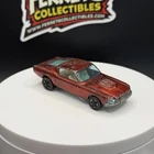 Vintage Hot Wheels Redline Custom Mustang Red HK W/ White Interior - Hood Issue