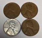Rare Old 1941 1942 1943 1944 WWII US Steel Copper Penny Coin Vintage War Lot Set