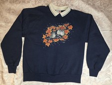 VTG Morning Sun Collared Sweatshirt Birds In The Fall Graphic Print Womens Large