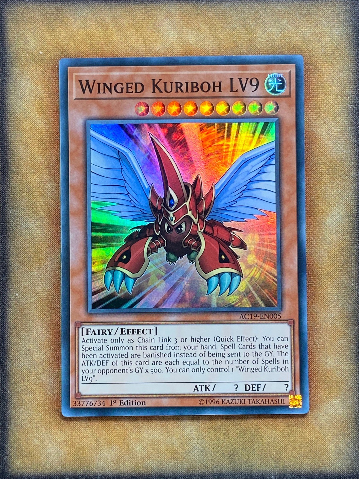 Yugioh Winged Kuriboh LV9 AC19-EN005 Super Rare 1st Ed NM