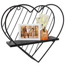 Spec101 Metal Floating Shelf - Decorative Heart Design Hanging Shelf Wall Decor
