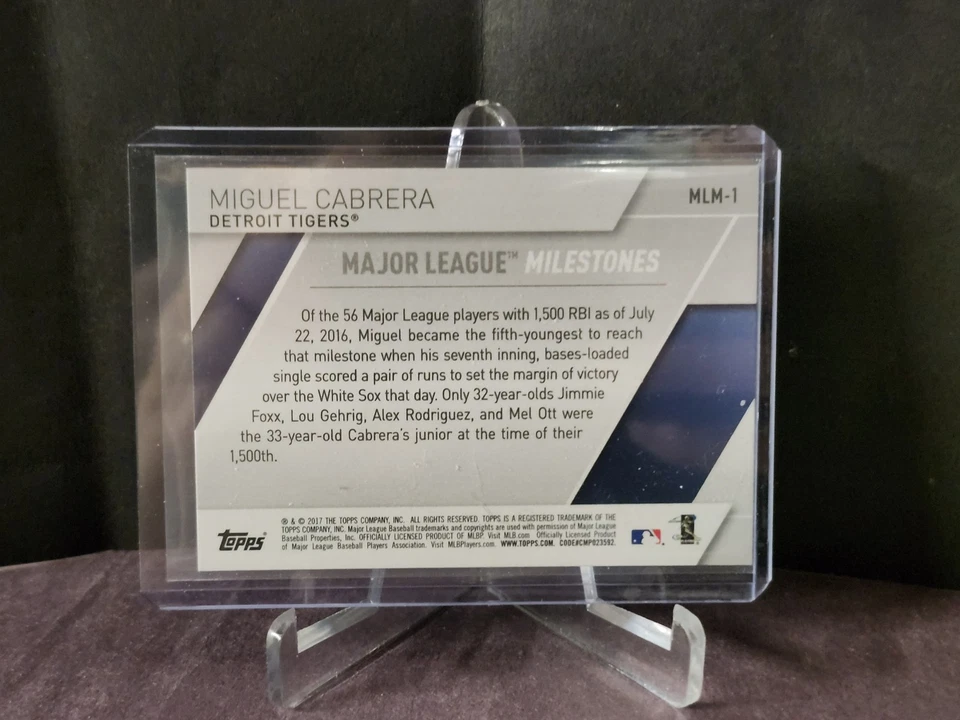 2017 Topps Major League Milestones #MLM1 Miguel Cabrera - Image 2 of 2