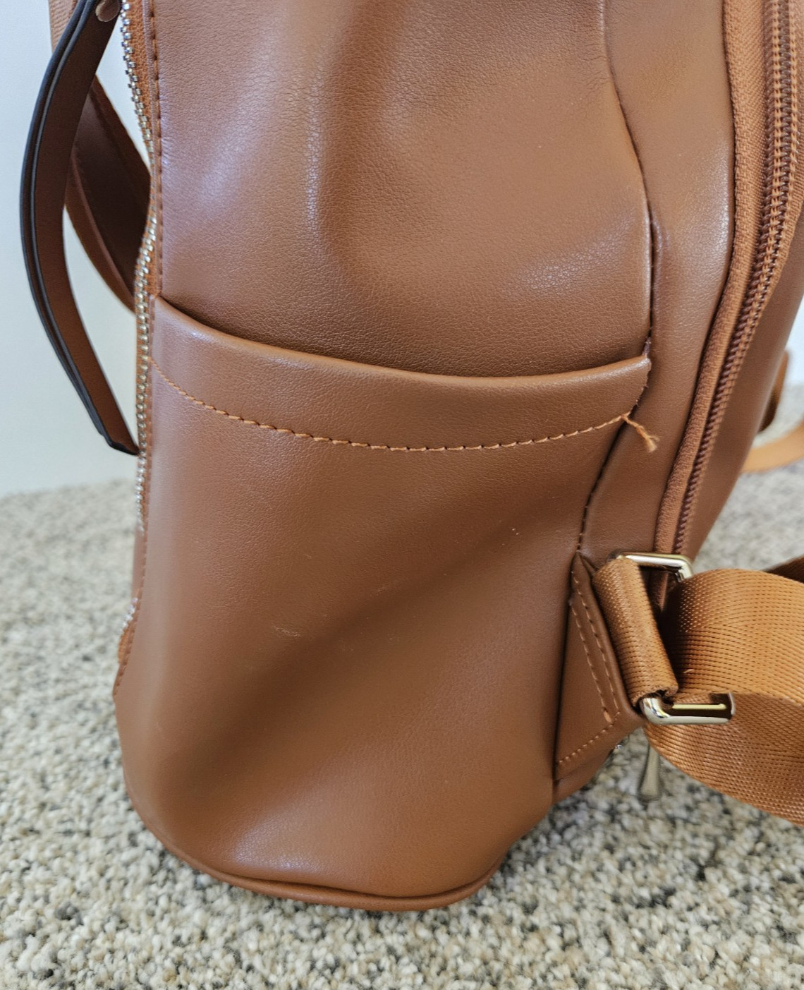 Brown Leather Backpack Purse Antitheft Soft Ladie… - image 15