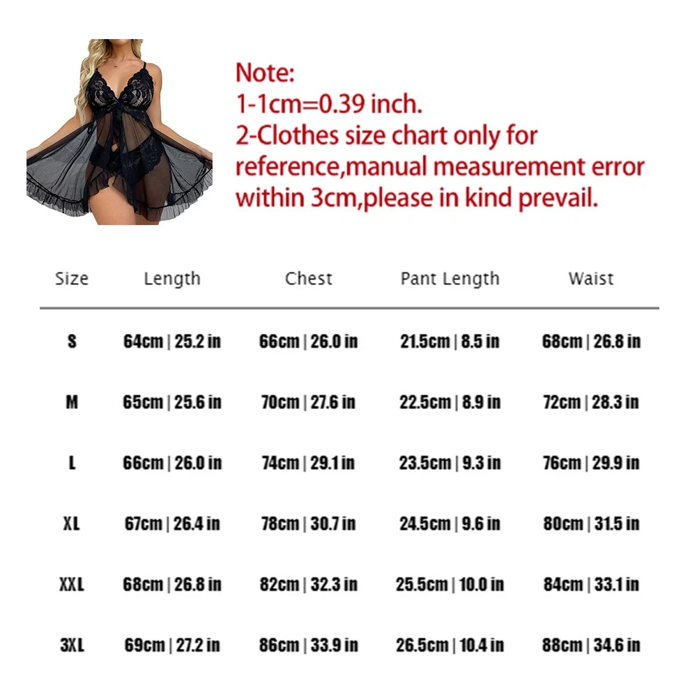 Damen Spitze Nachtwäsche Sexy Nachtkleid Babydoll Negligee Dessous Reizwäsche Z,