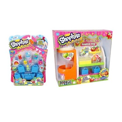 Shopkins Season 1 Easy Squeezy Fruit Veg Stand Playset 12 Piece Set RANGs Japan