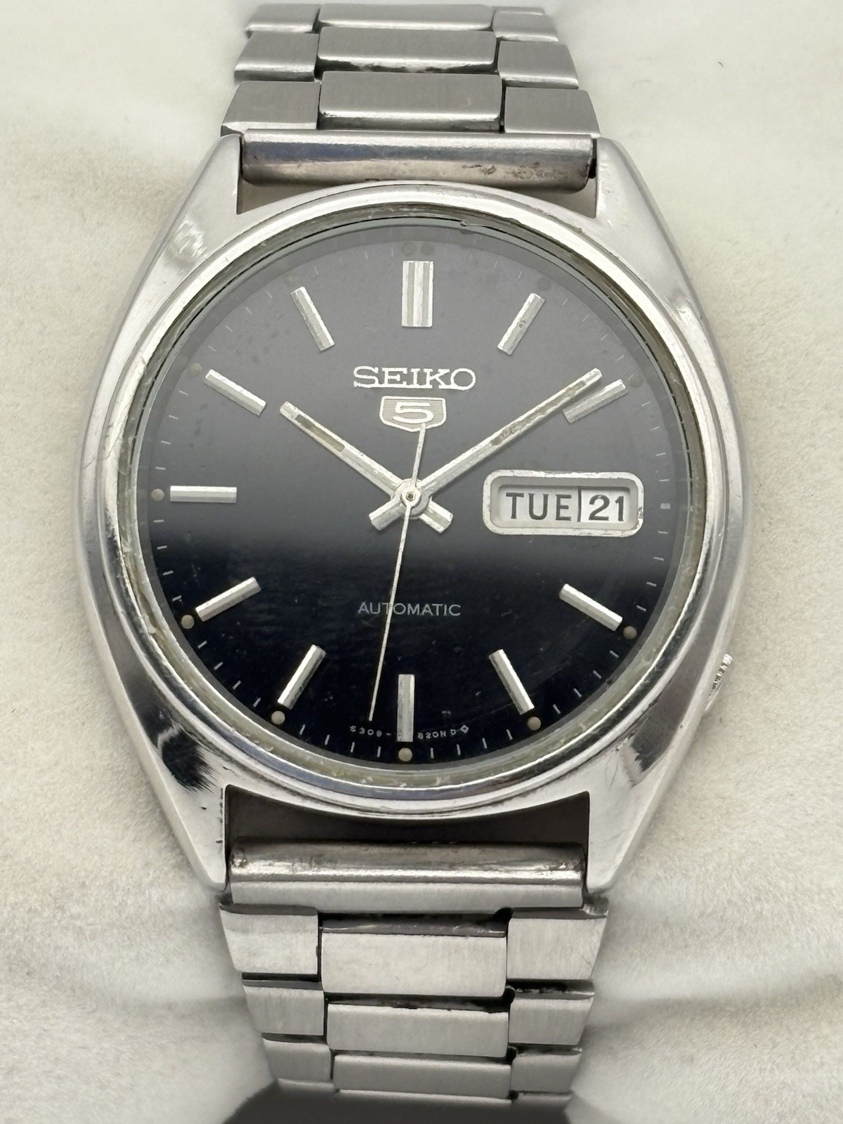 Vintage Seiko 5 Automatic Men's Watch Japan Day/Date 6309-521A | BLACK DIAL