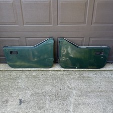 97-06 Jeep Wrangler Tj Oem Half Hard Doors Green Pair W Tan Panels