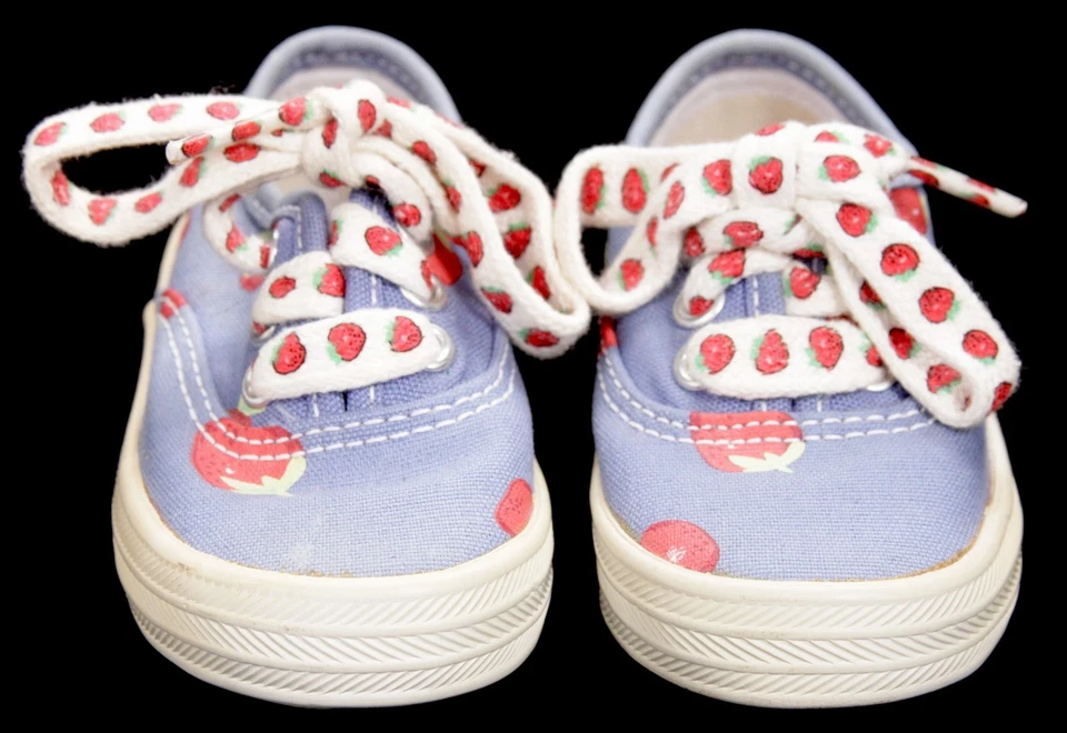 Винтажный KEDS ребенка ясельного возраста синий холст клубника кроссовки обувь размер 4 отличном - Изображение 3 из 4