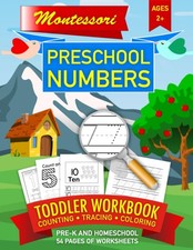 Montessori Workbook   Toddler Preschool Tracing Numbers   Pre-K and Homeschool  