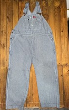 Dickies Engineer Overall Bibs Blue/White Stripe 48 Waists 27.5 In Seam Euc