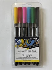 Lyra, Aqua Brush Duo, 6 Pack, Primary Tones