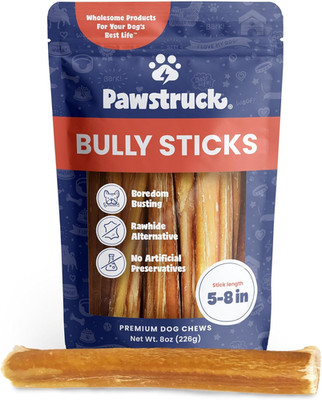 Natural 5-8'' Bully Sticks for Dogs - Best Long-Lasting, Rawhide-Free, Low Odor D