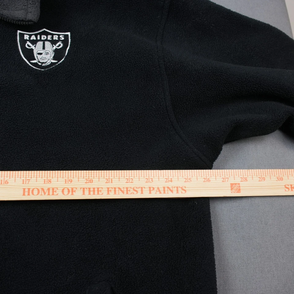 Sudadera Pullover Vintage Reebok Oakland Raiders 1/4 Cremallera NFL Negra Polar XL Foto 4 de 4
