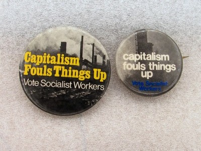 1976 Socialist Workers Party 1 3/4'' & 2 1/4'' Pinbacks Capitalism Fouls Things Up
