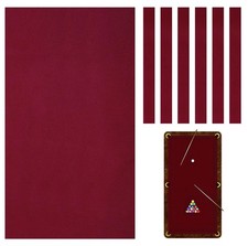 Mixweer 8.53ft Pool Table Felt, 6 Pre-Cut Strips, Billiard Cloth - Red