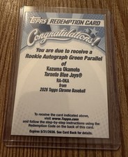 Kazuma Okamoto Chrome 2026 Green Blue /99 Auto
