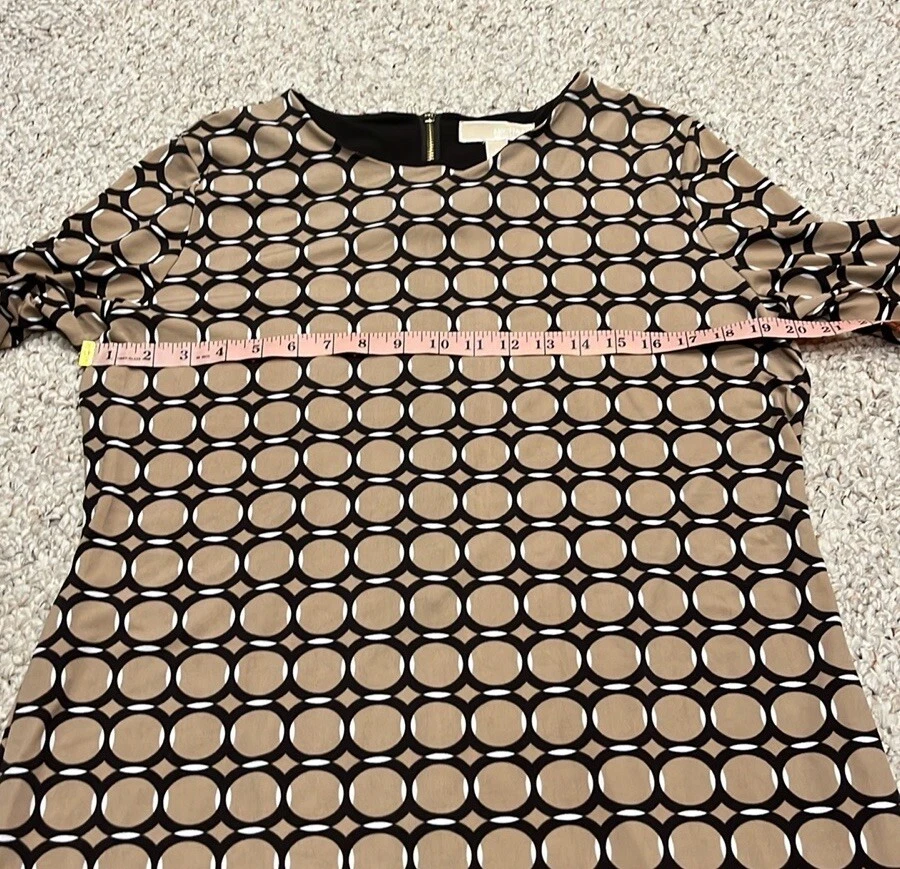 Abito midi Michael Kors Neiman Marcus Op Art geometrico carriera lavoro taglia XL