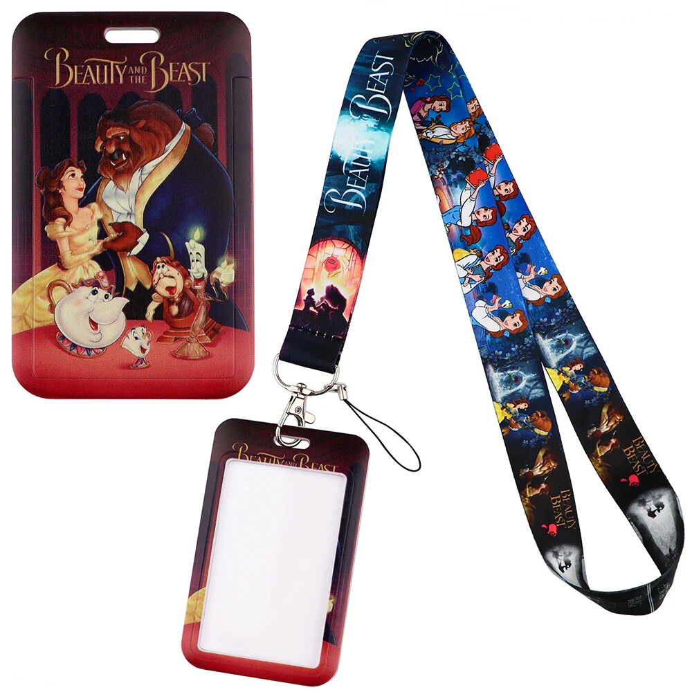 Beauty And The Beast Princess Belle Cartoon Lanyard With ID Badge Beauty And The Beast Princess Belle Cartoon Lanyard With ID Badge